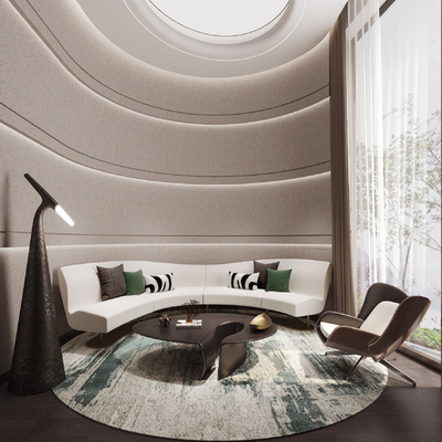  现代办公室VIP室接待室su模型 