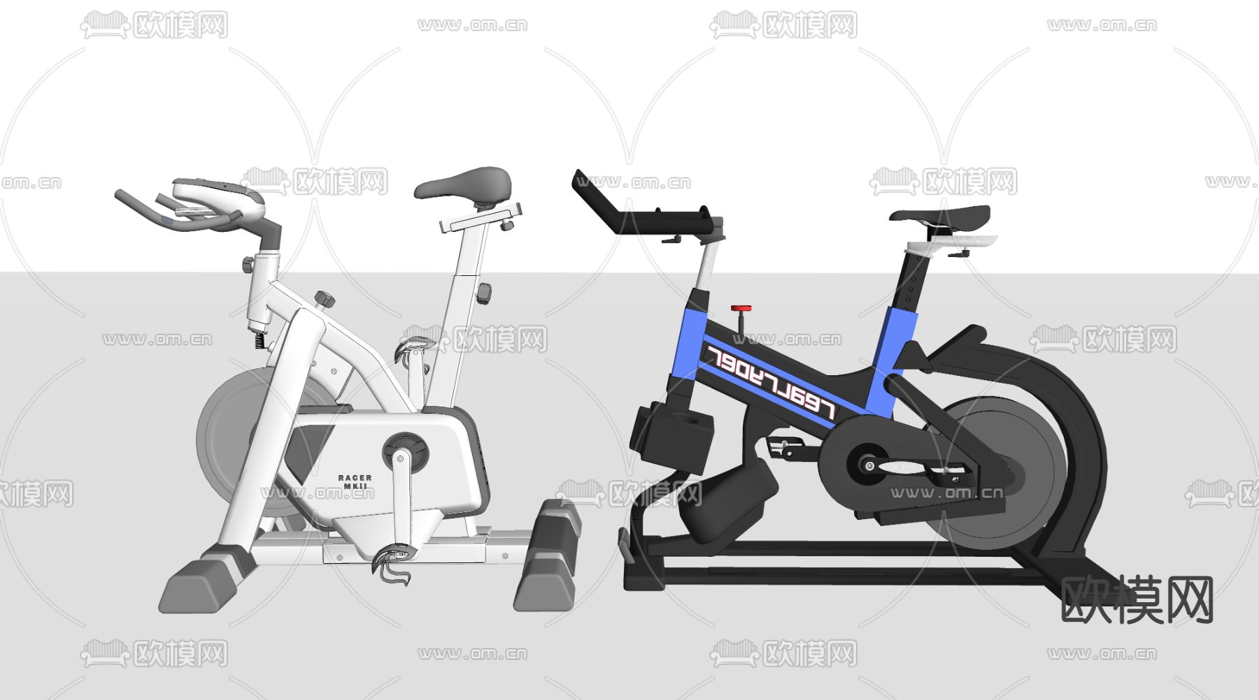 现代动感单车su模型下载（渲染图2）