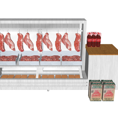  现代超市保鲜柜冰柜su模型 