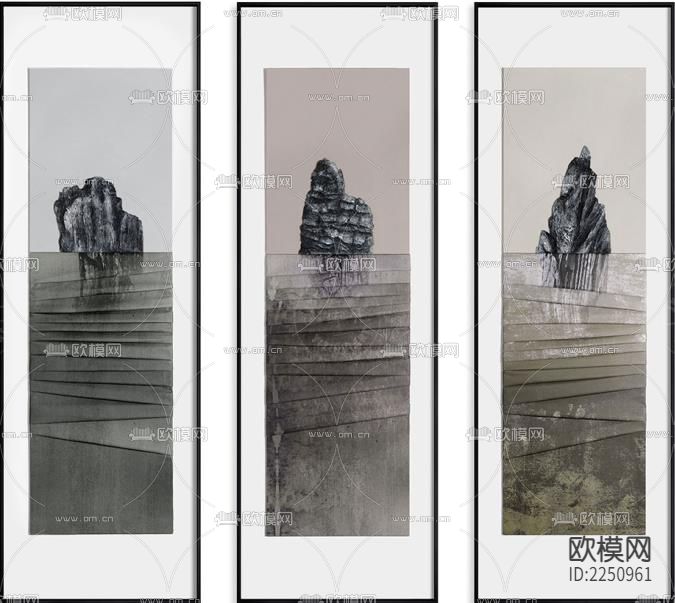 新中式装饰画挂画下载（渲染图2）