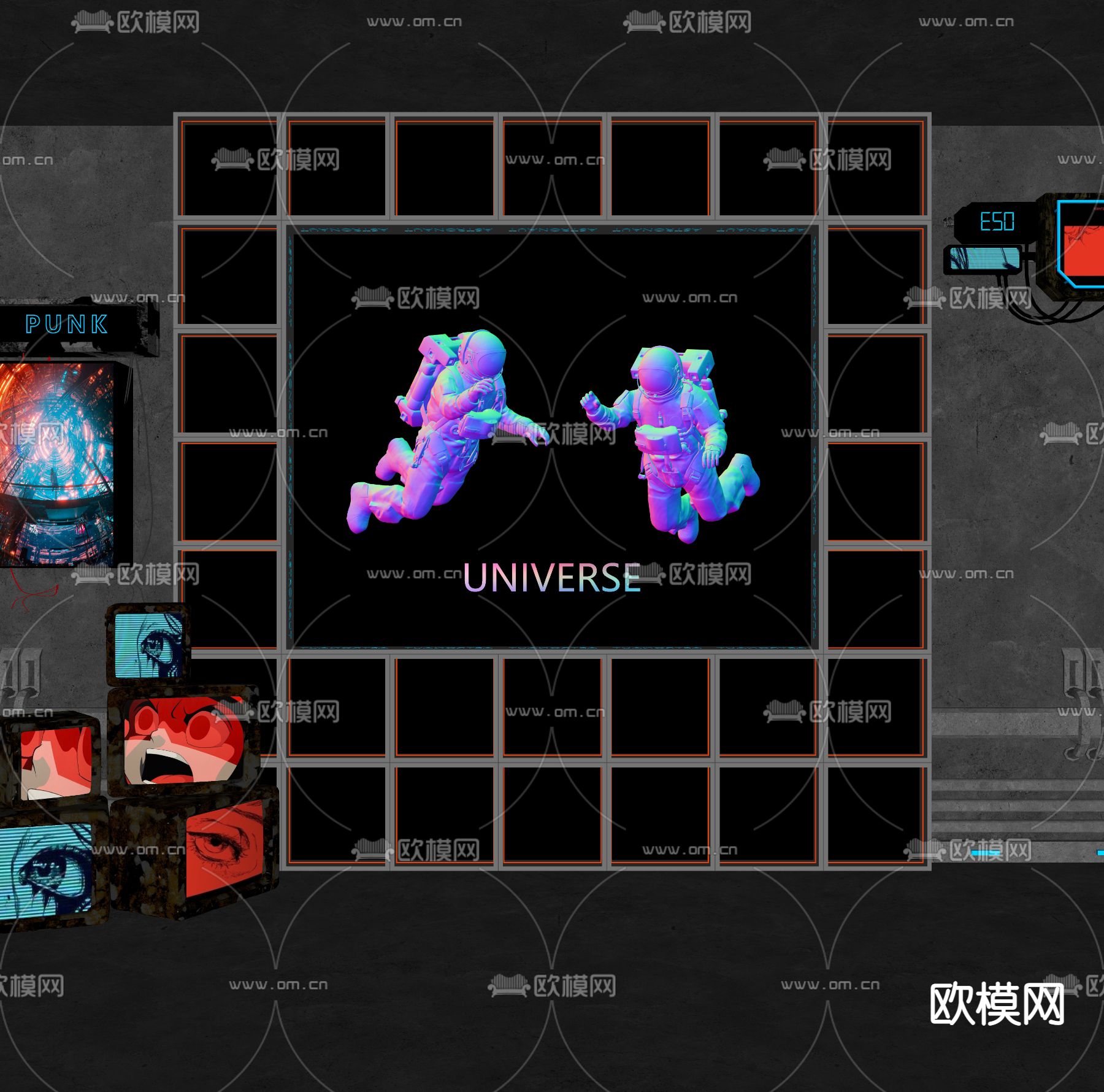 现代太空人深渊镜su模型
