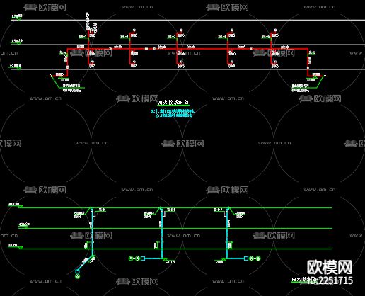 车间给排水cad施工图下载（渲染图4）