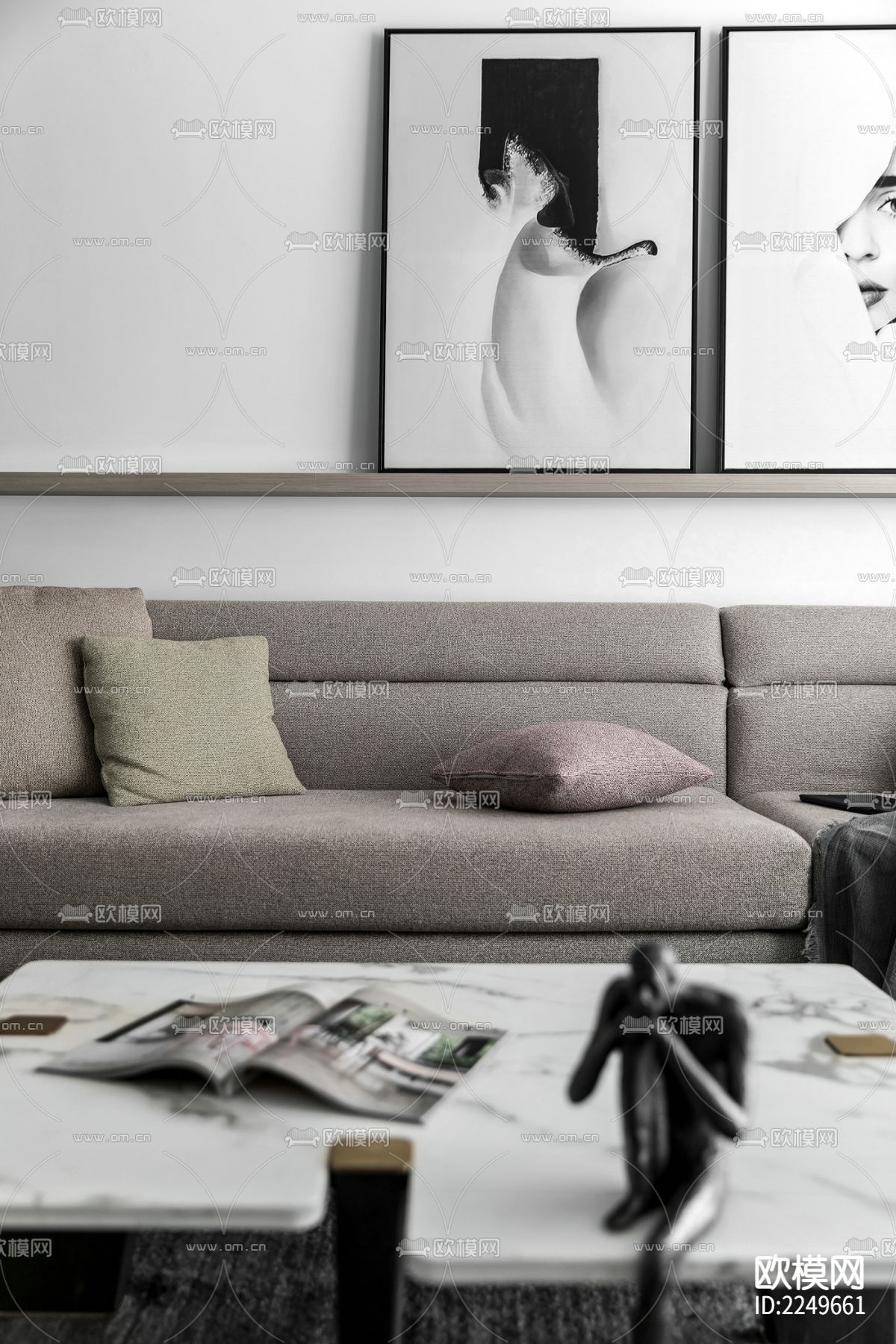 130㎡家装cad施工图下载（渲染图4）