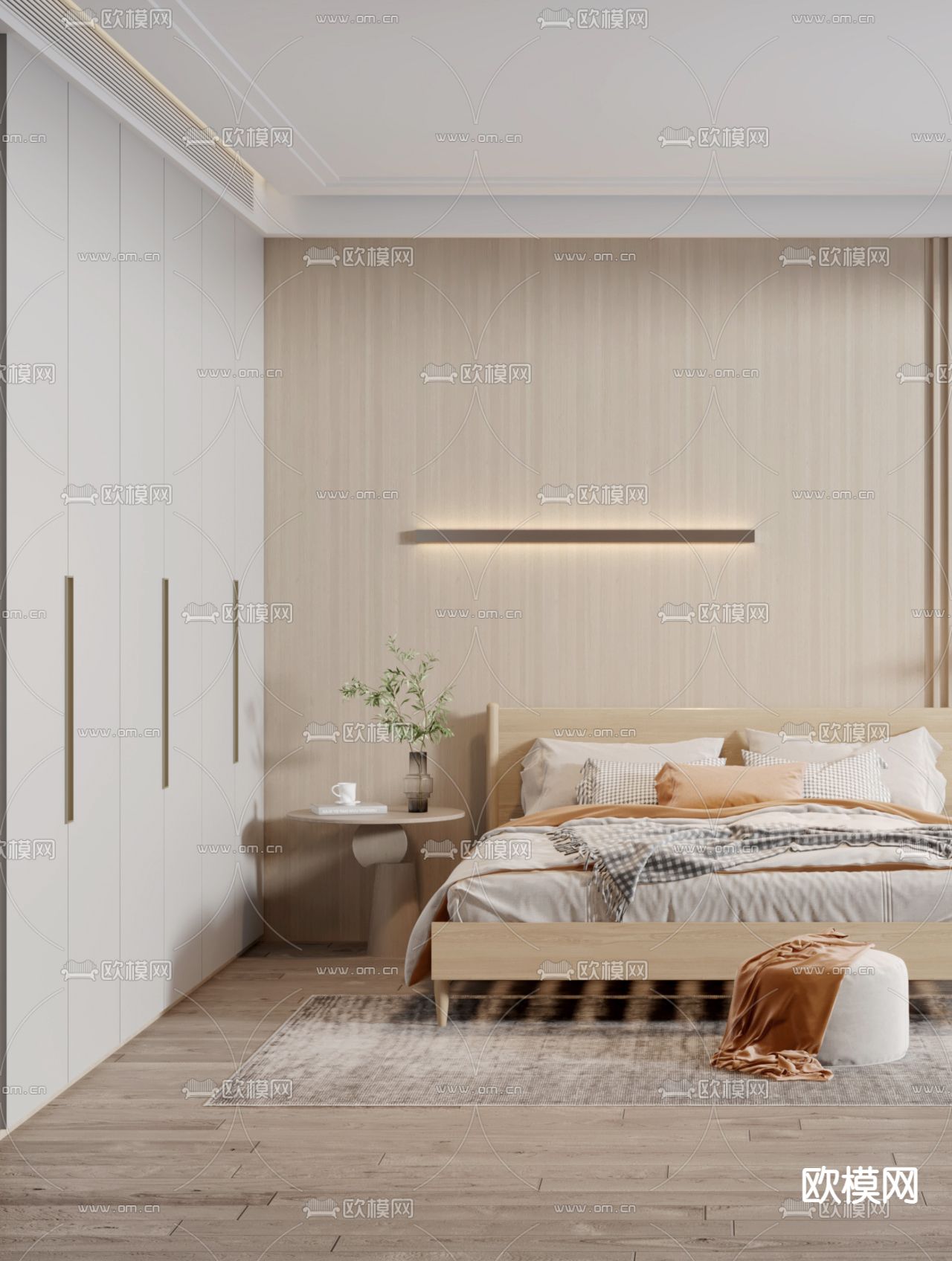 日式卧室主人房3d模型下载（渲染图2）