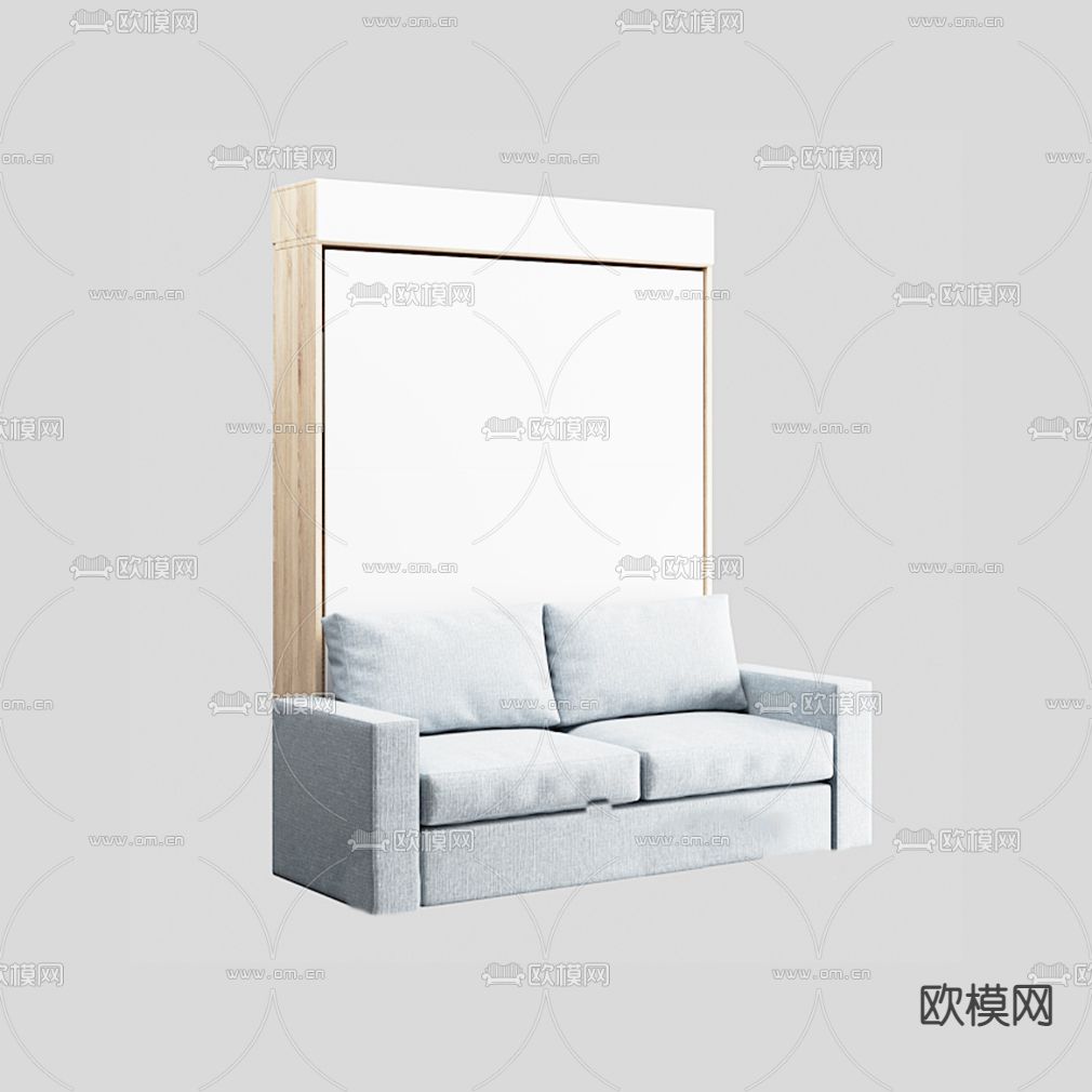 现代沙发床免费3d模型下载（渲染图3）