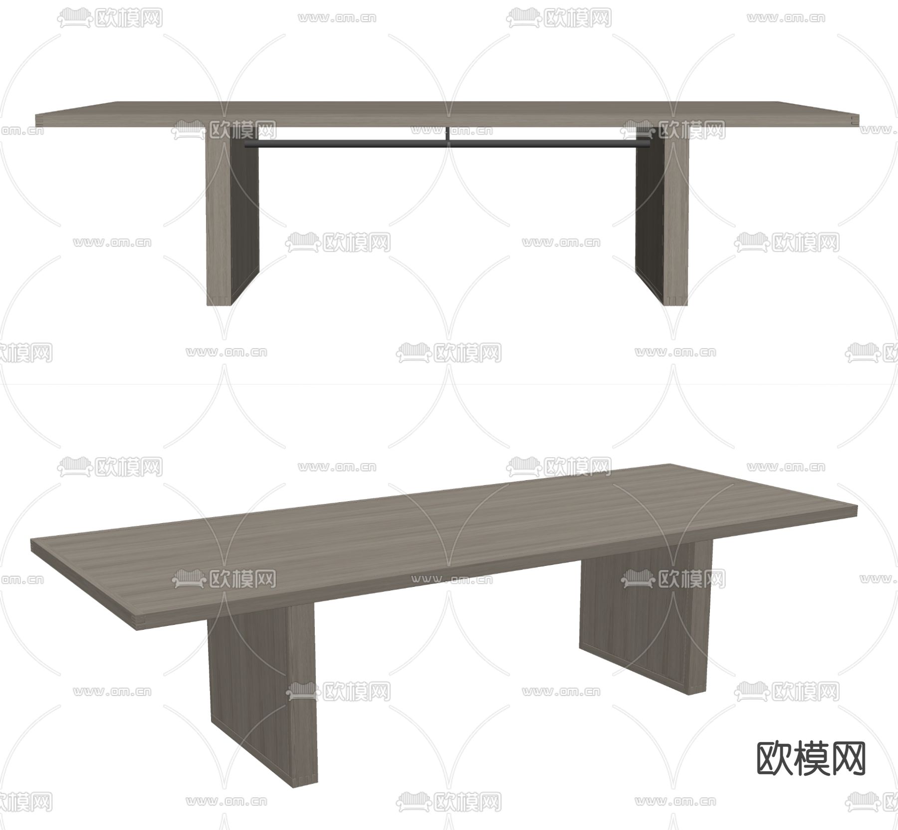 B&B现代餐桌su模型下载（渲染图2）