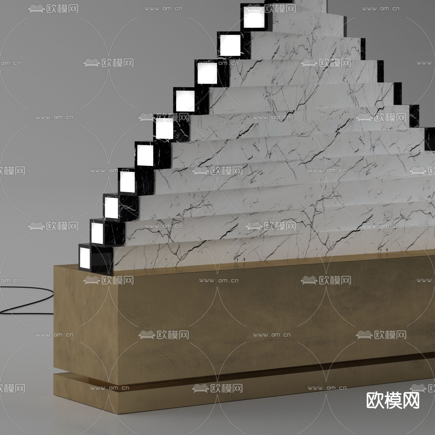 现代螺旋结构落地灯免费3d模型下载（渲染图5）