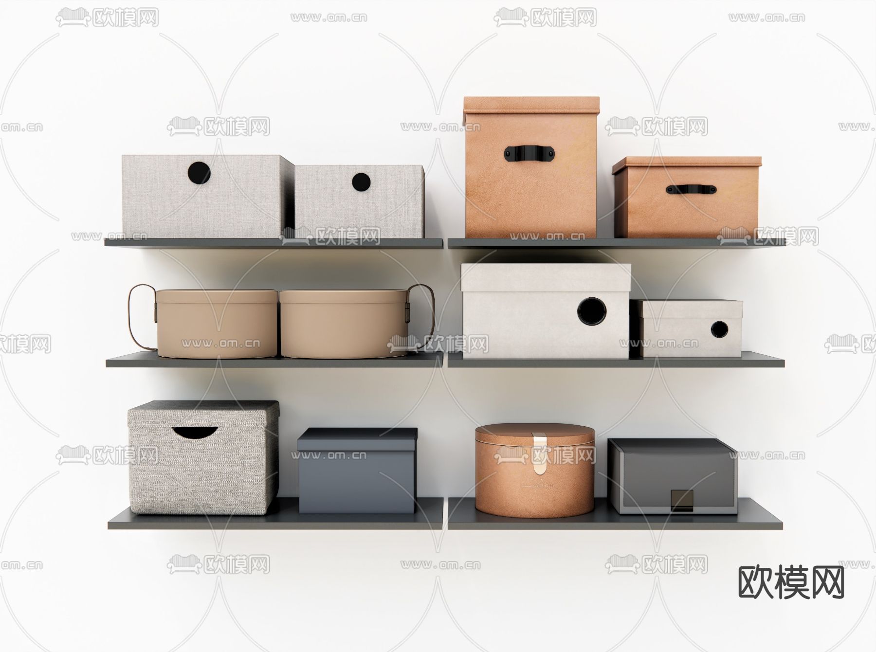 现代服装盒子储物盒子su模型下载（渲染图1）