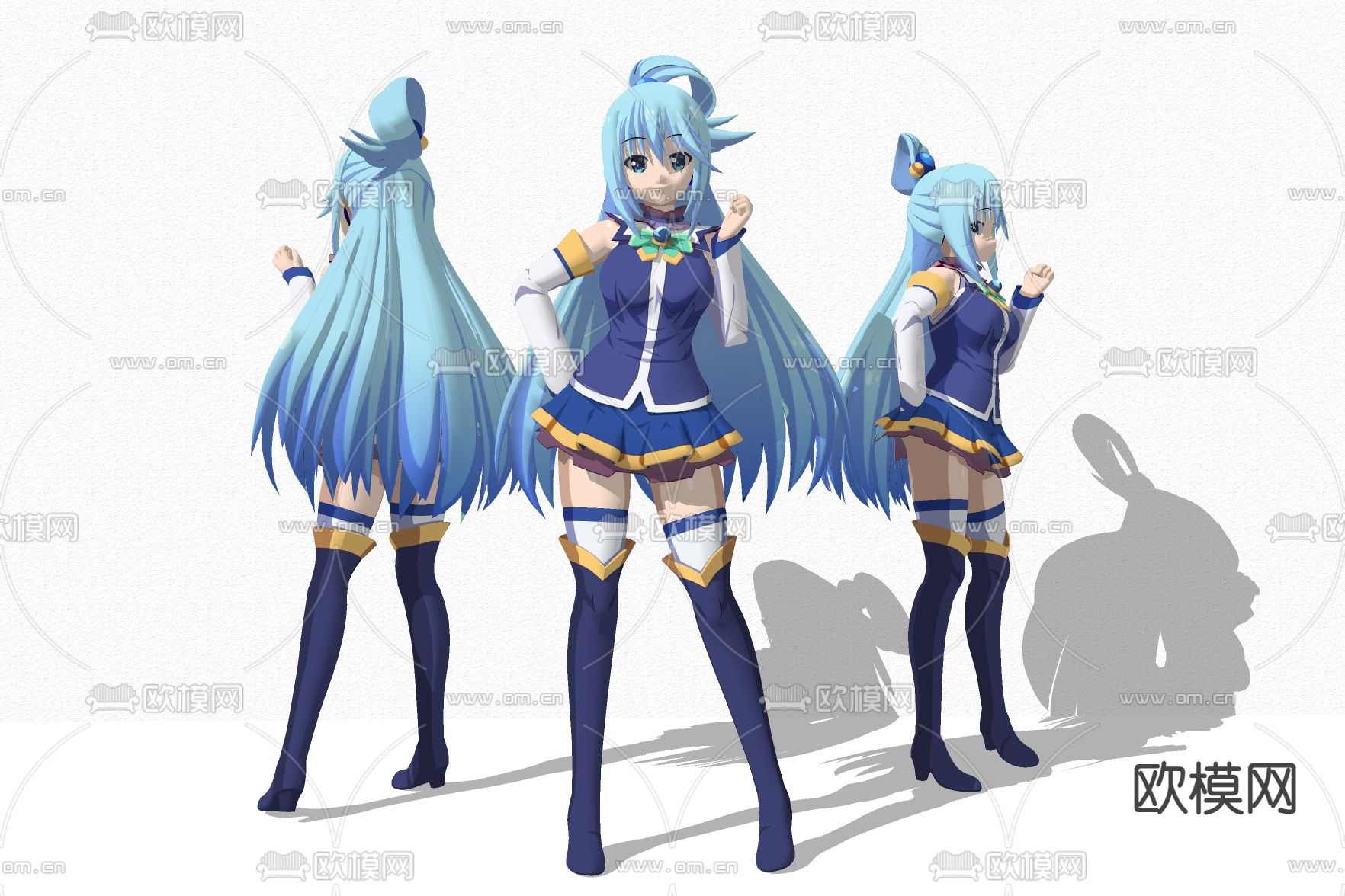 现代阿库娅人物手办su模型下载（渲染图2）