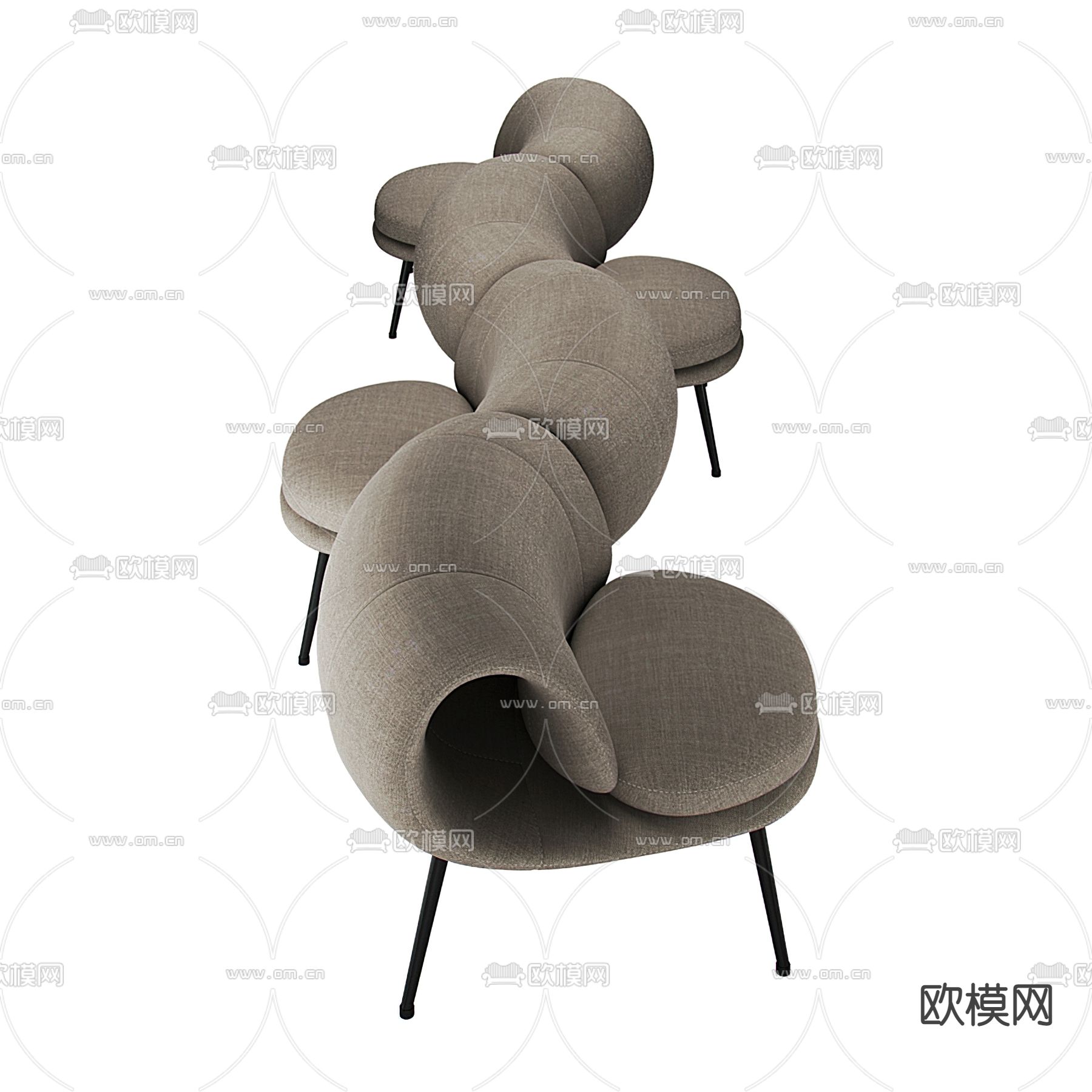 现代弧形休闲椅3d模型下载_ID:12086440_3dmax免费模型-欧模网