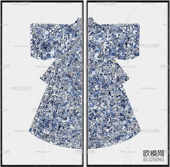 新中式装饰画挂画下载（渲染图1）