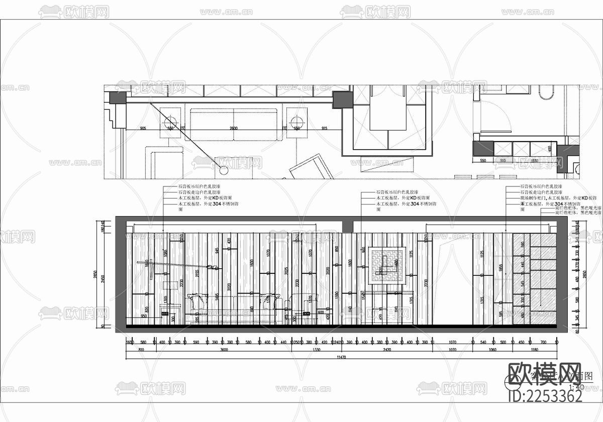 180㎡家装大平层cad施工图下载（渲染图4）
