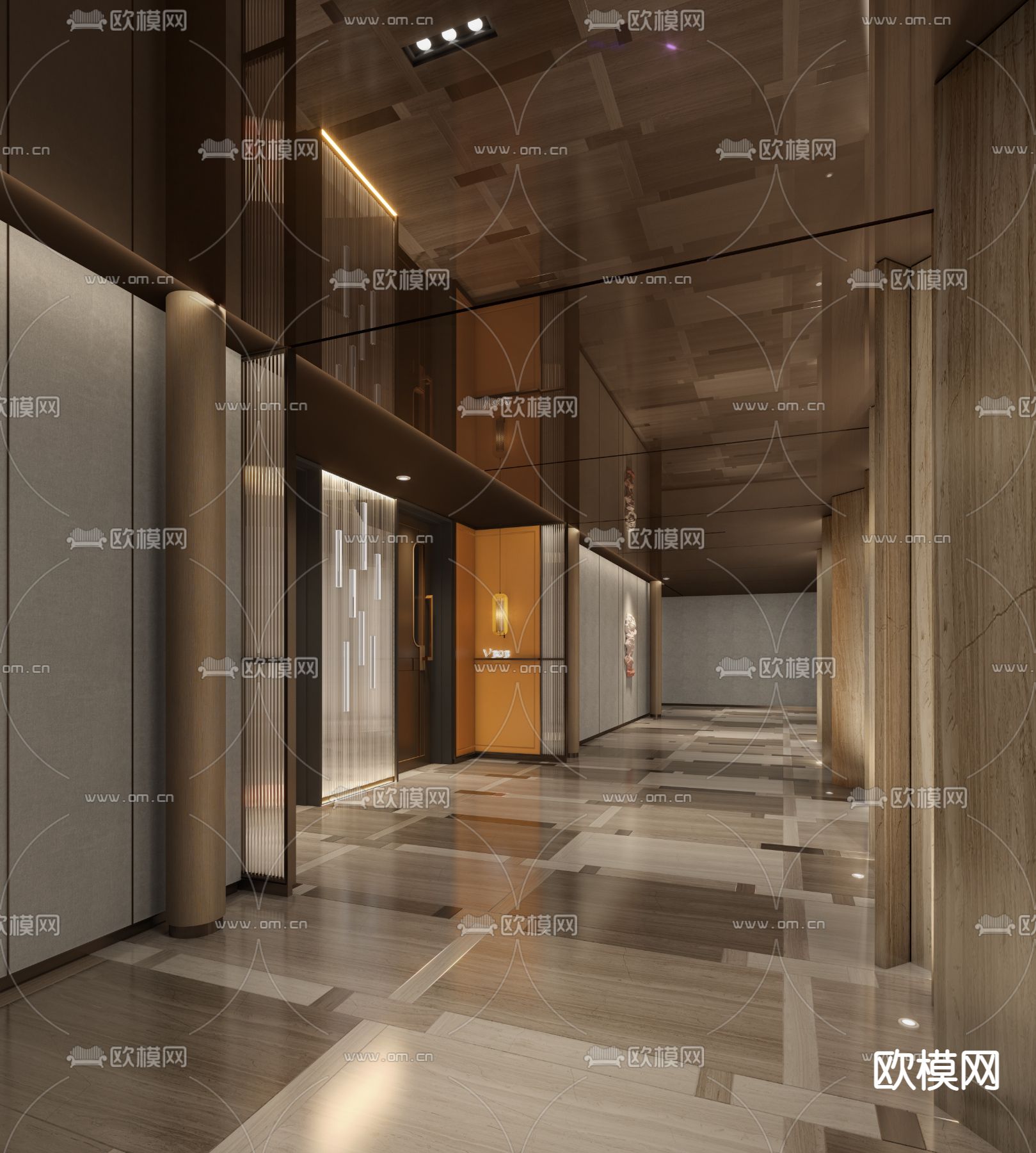 现代KTV走廊过道免费3d模型下载_ID12074794_3dmax免费模型-欧模网
