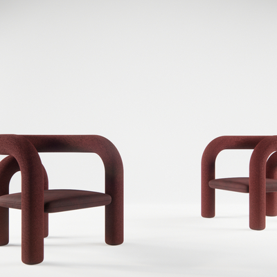  Cassina现代红色休闲椅子su模型 