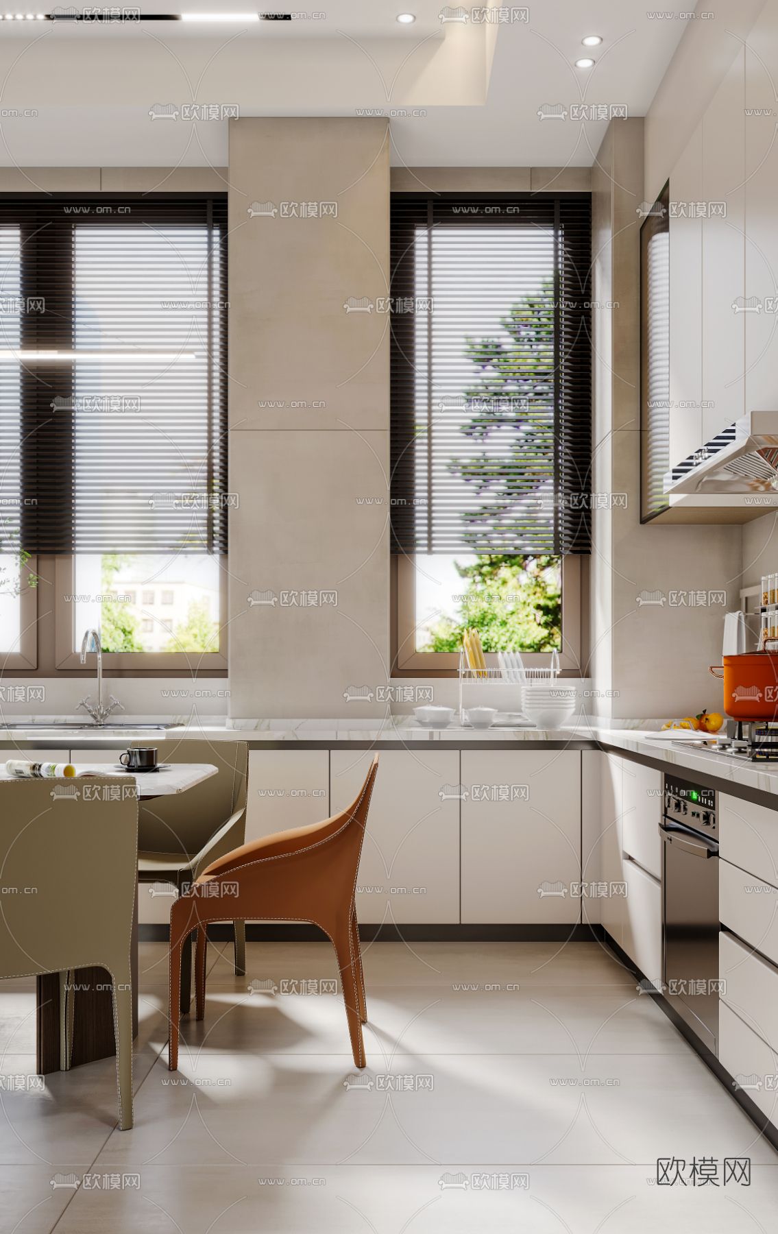 现代客厅餐厅3d模型下载（渲染图6）