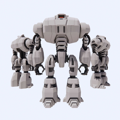  现代机器人潮玩手办su模型 