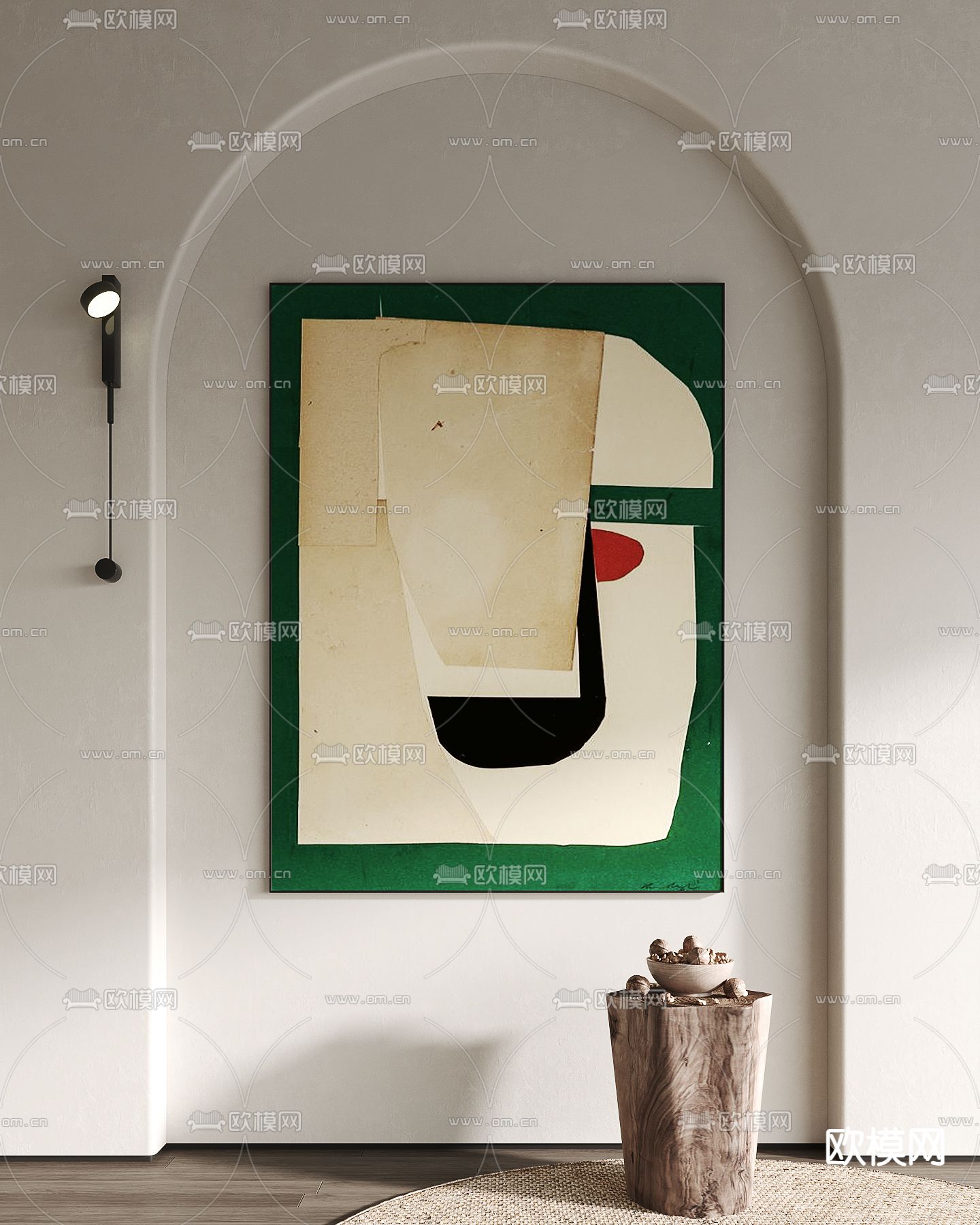 现代抽象装饰画su模型下载（渲染图1）