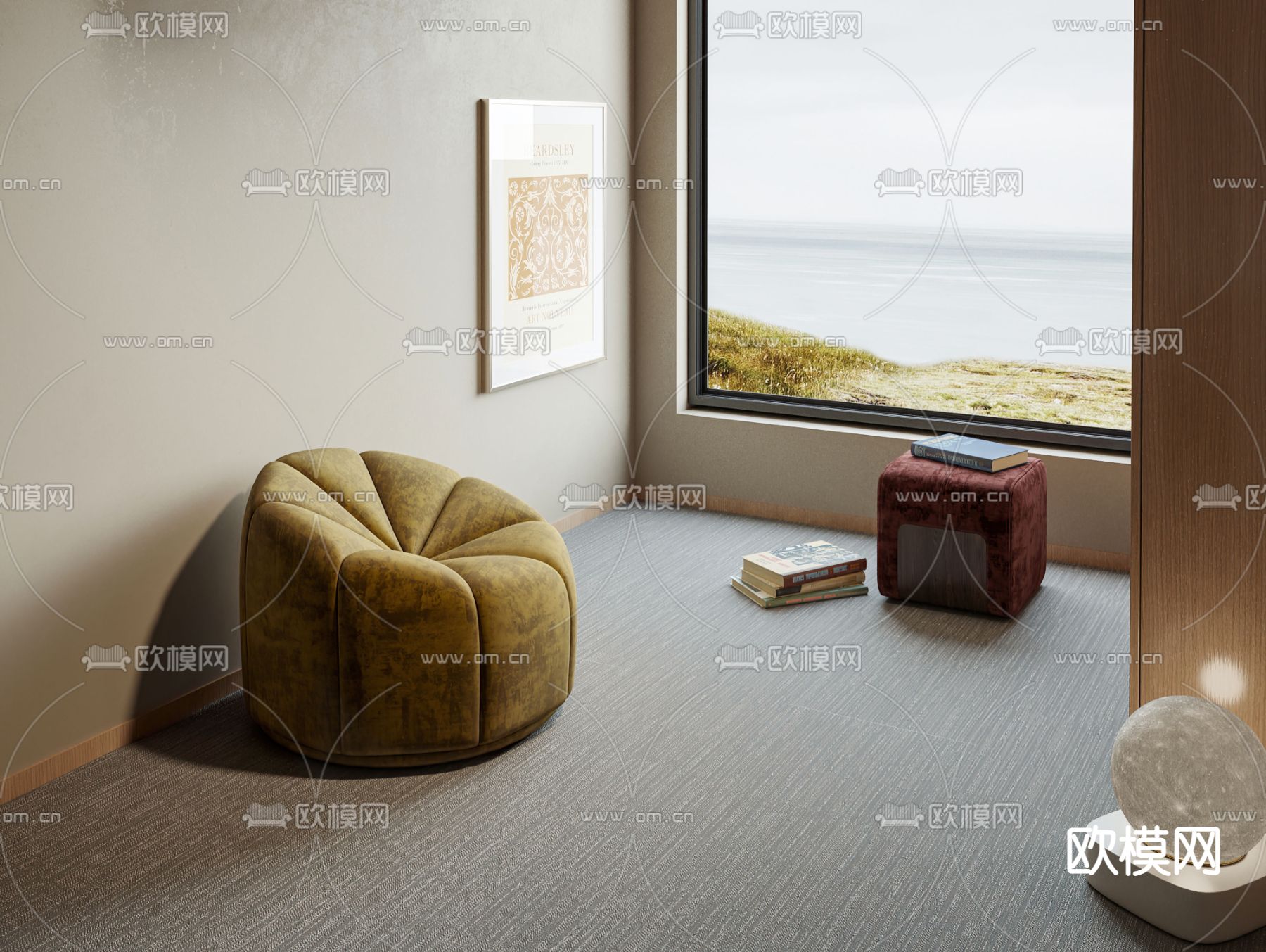 Mezzo 现代布艺懒人沙发3d模型下载