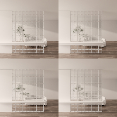 现代玻璃砖隔断su模型