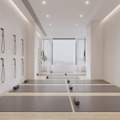  现代瑜伽室培训室su模型 