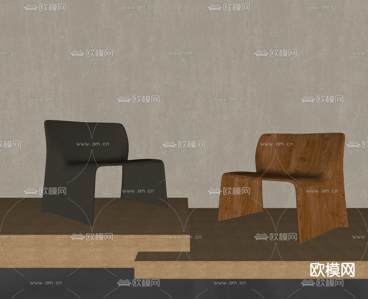 Minotti 现代休闲椅su模型下载（渲染图2）