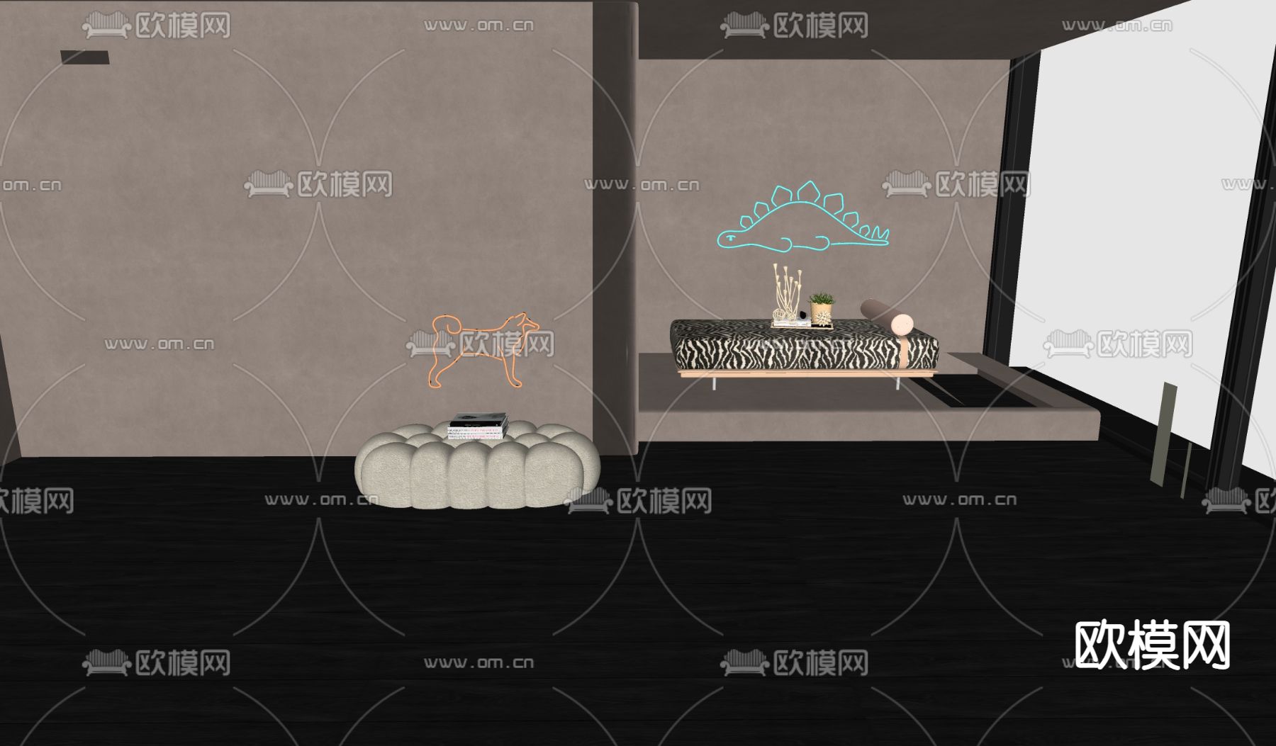 Verzelloni现代沙发凳su模型