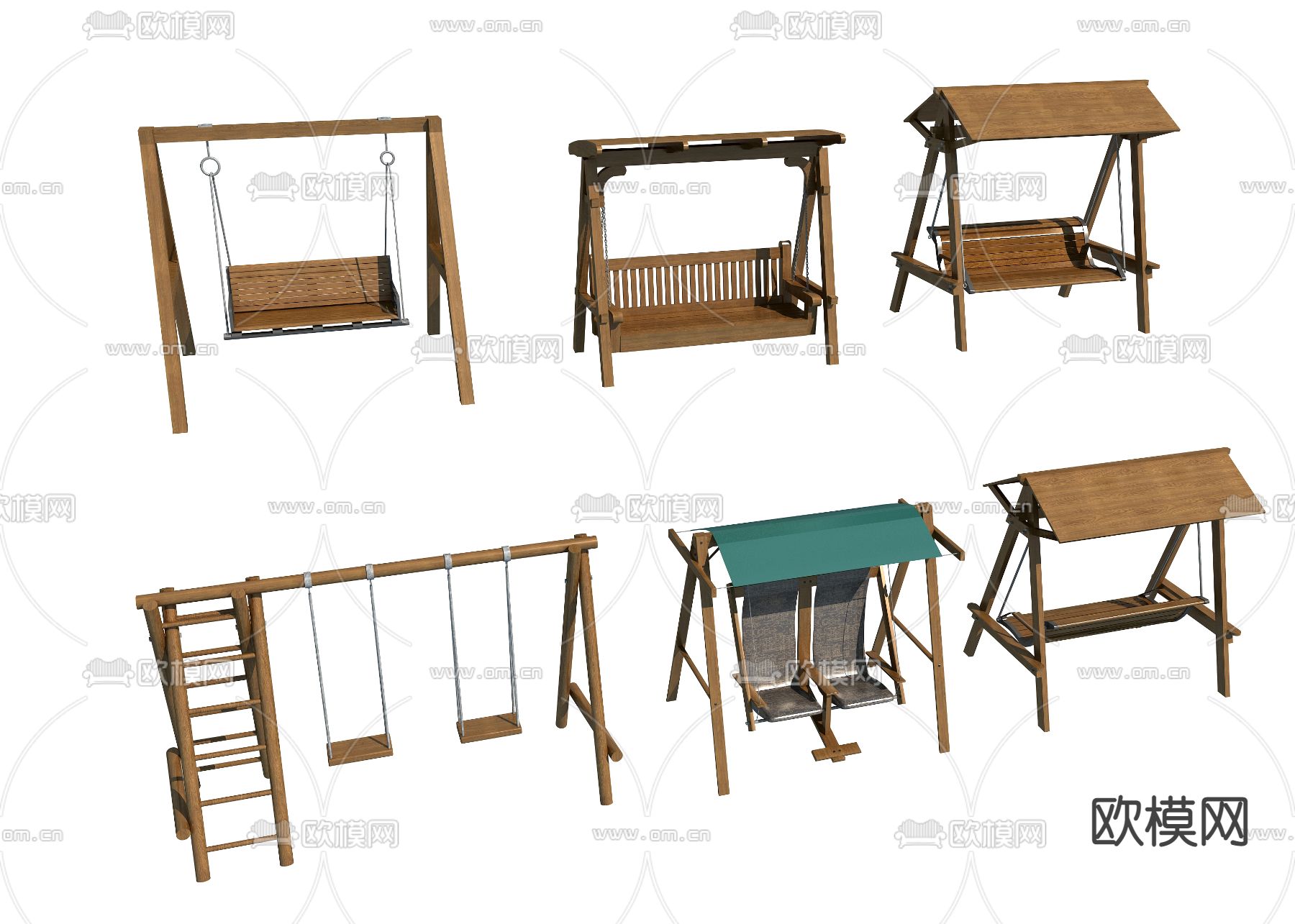 现代秋千吊椅3d模型下载