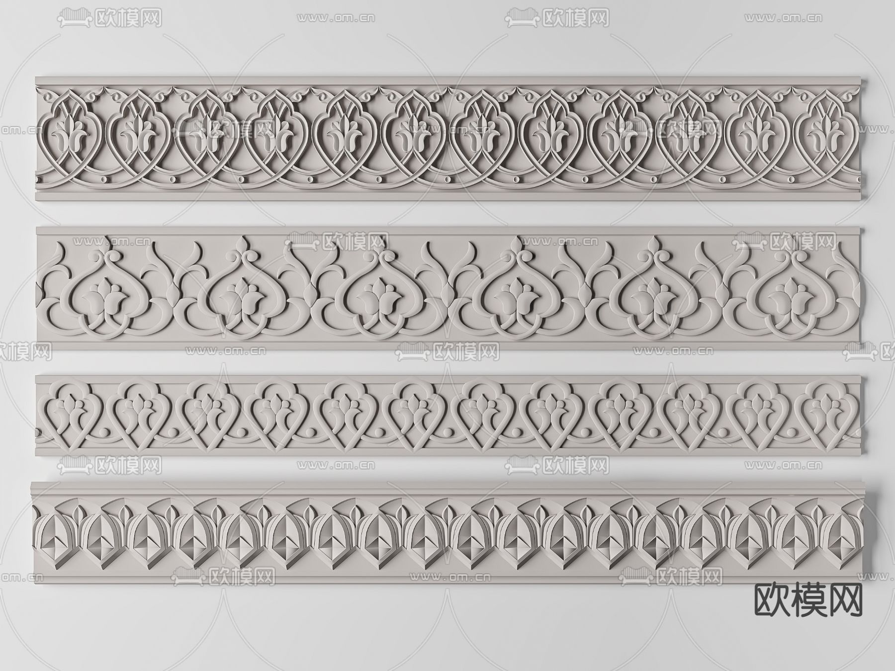 欧式石膏雕花线条3d模型