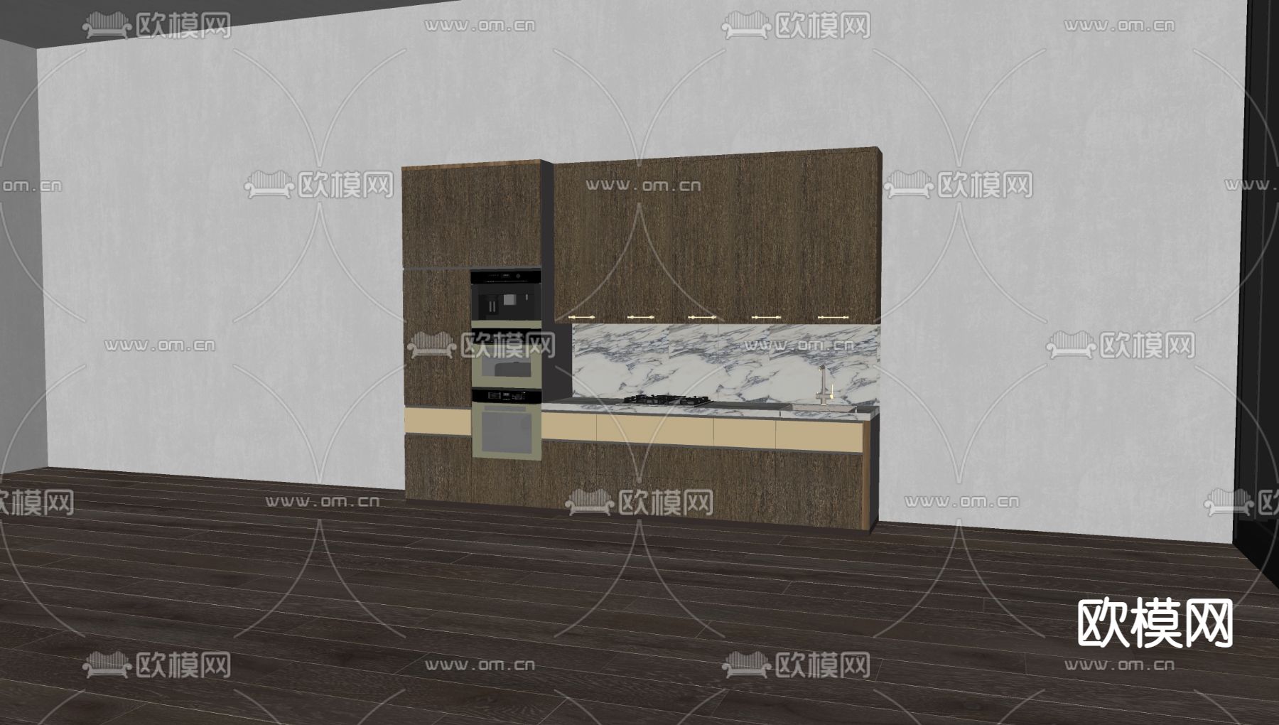 Poliform 现代橱柜su模型下载（渲染图2）