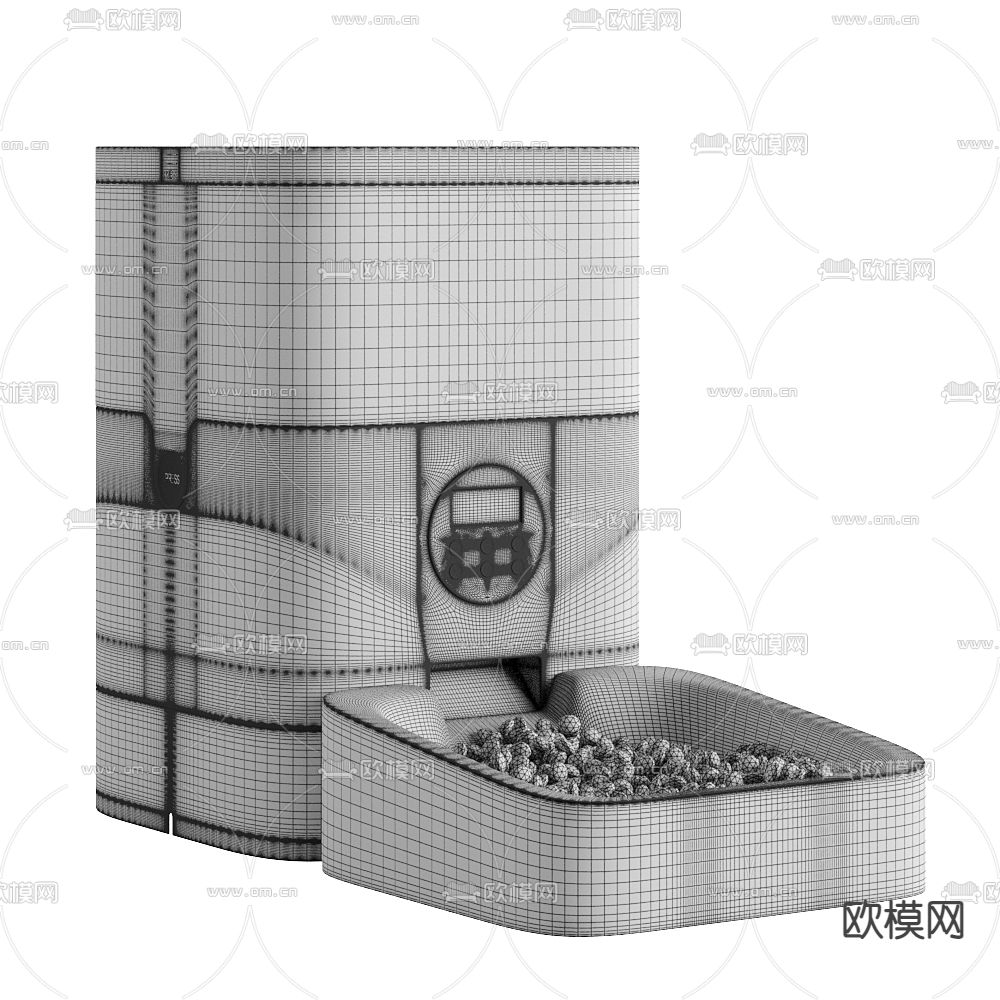 现代智能宠物喂粮器3d模型