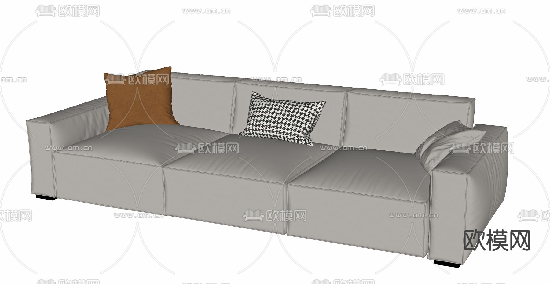现代多人沙发su模型下载（渲染图2）
