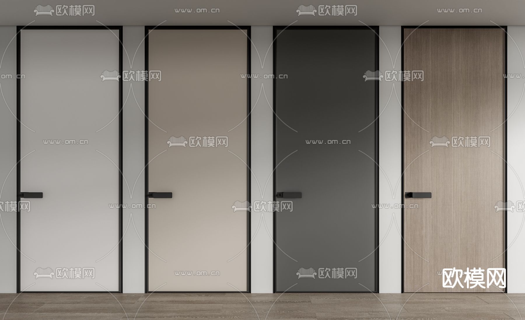 现代极简门隐形门su模型下载_ID12088667_sketchup模型下载-欧模网