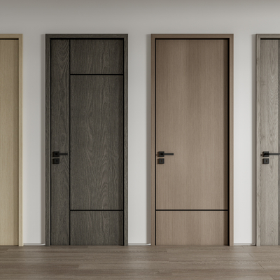 现代极简单开门房门su模型