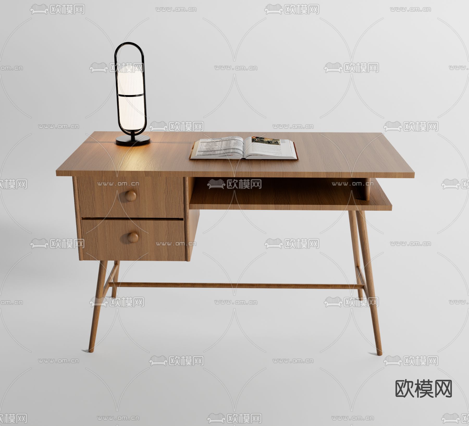 侘寂风书桌su模型下载（渲染图1）