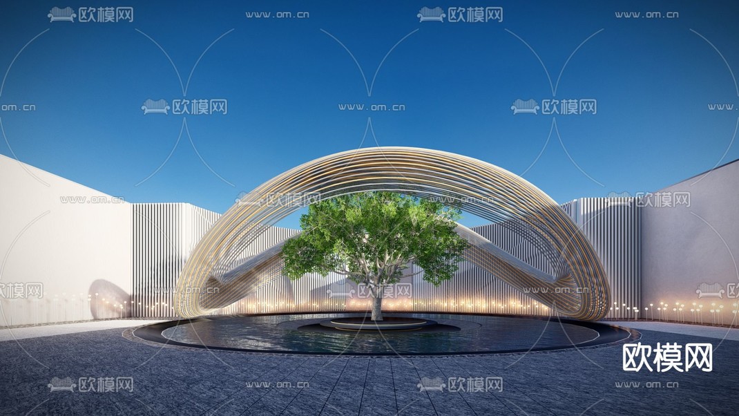 现代异形雕塑小品su模型下载_ID12082454_sketchup模型下载-欧模网