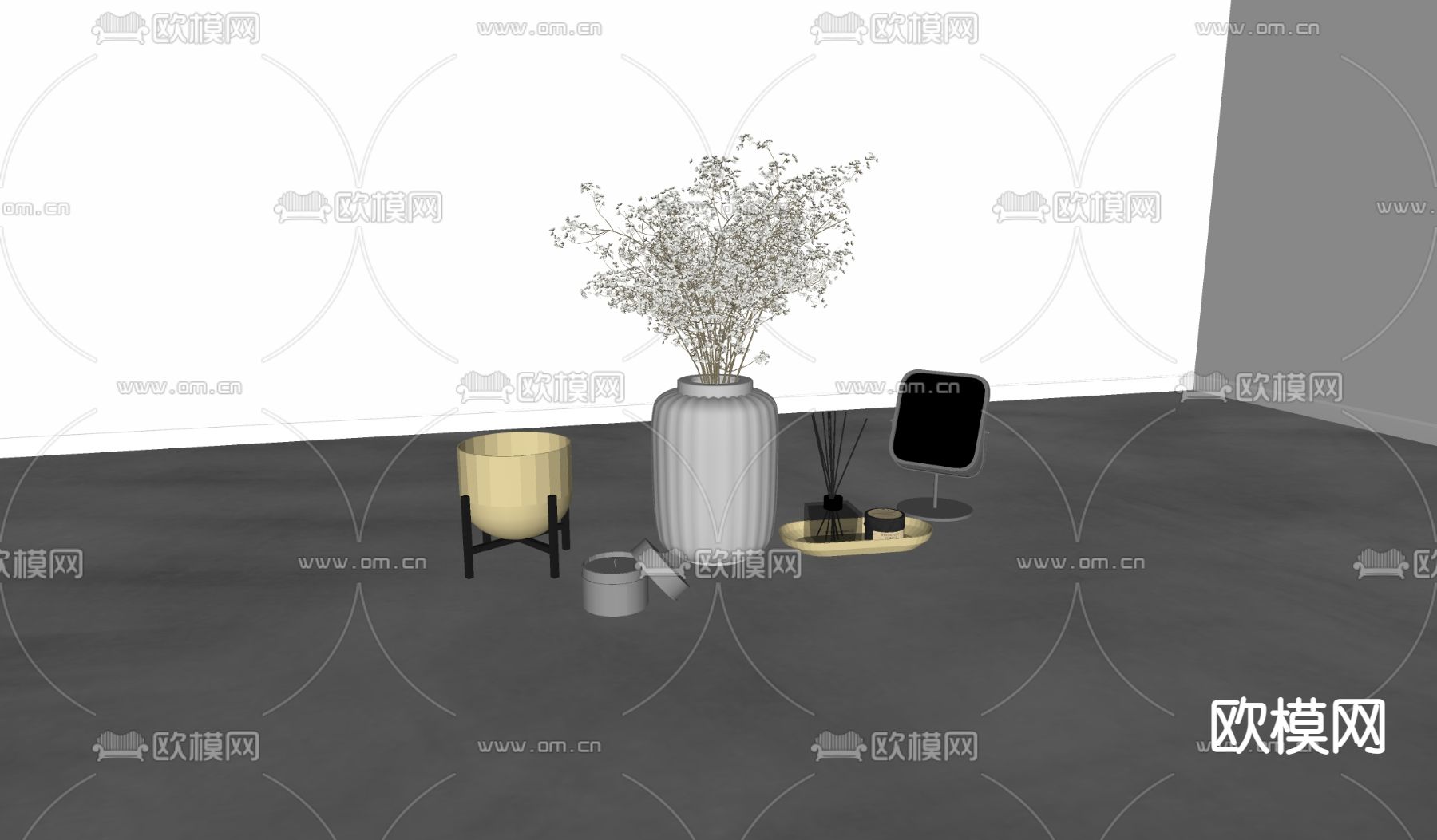 现代饰品摆件su模型