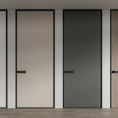 现代极简门隐形门su模型