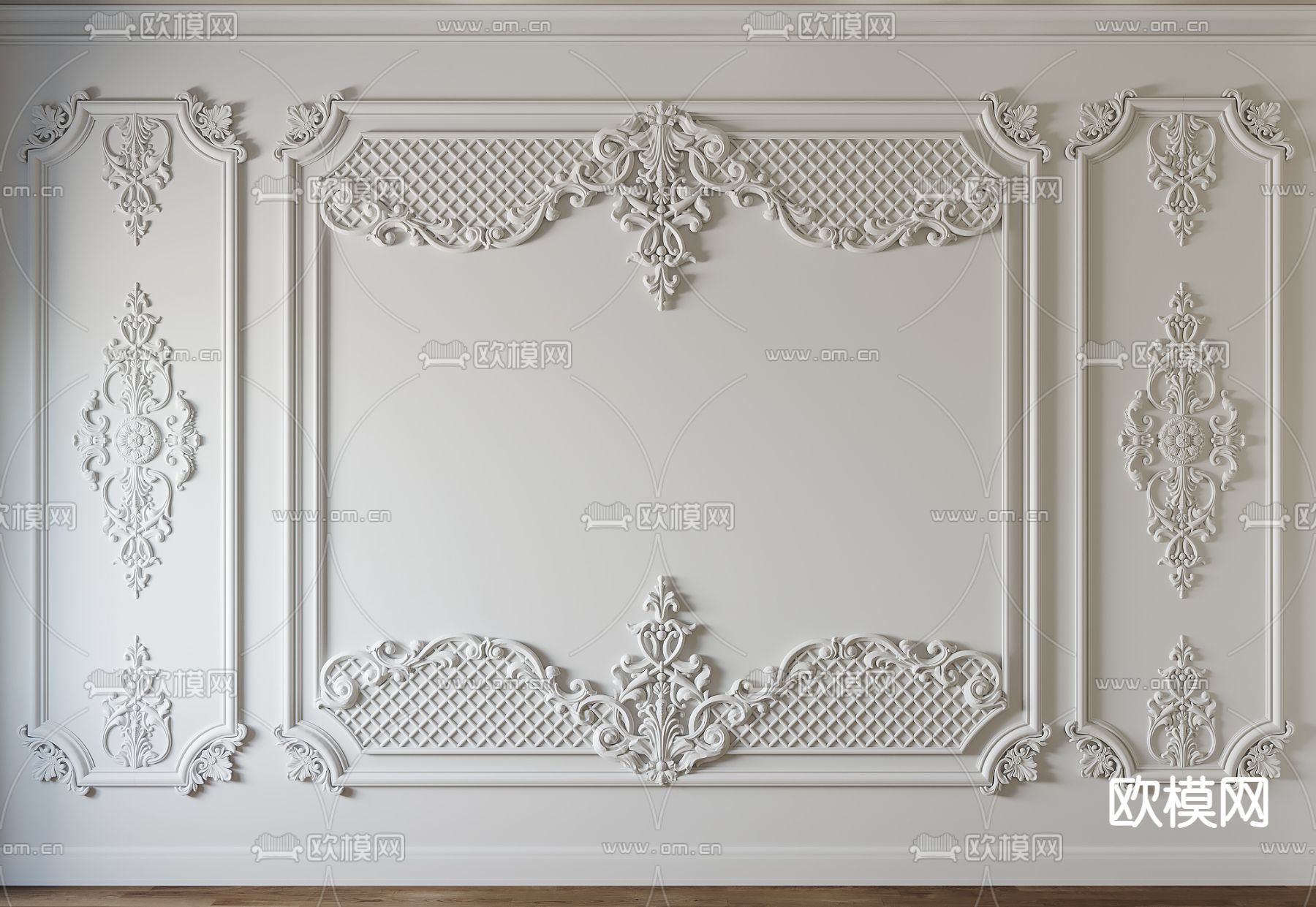 简欧雕花su模型