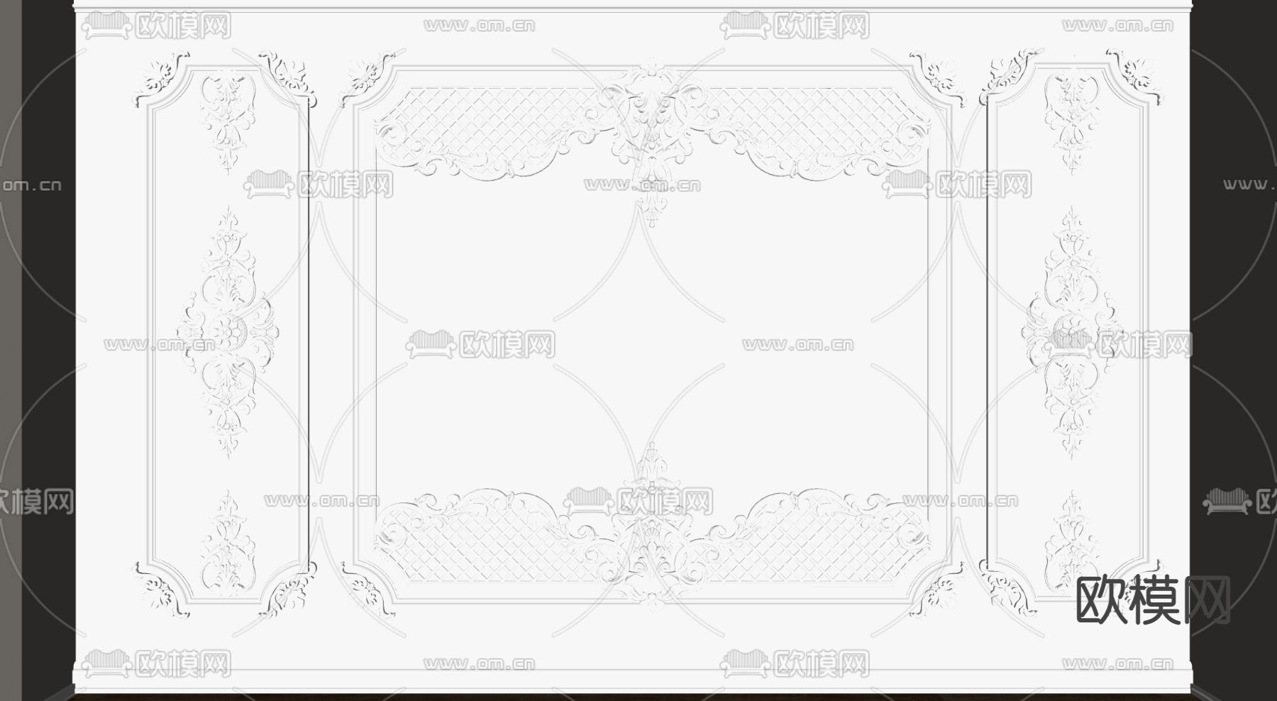简欧雕花su模型