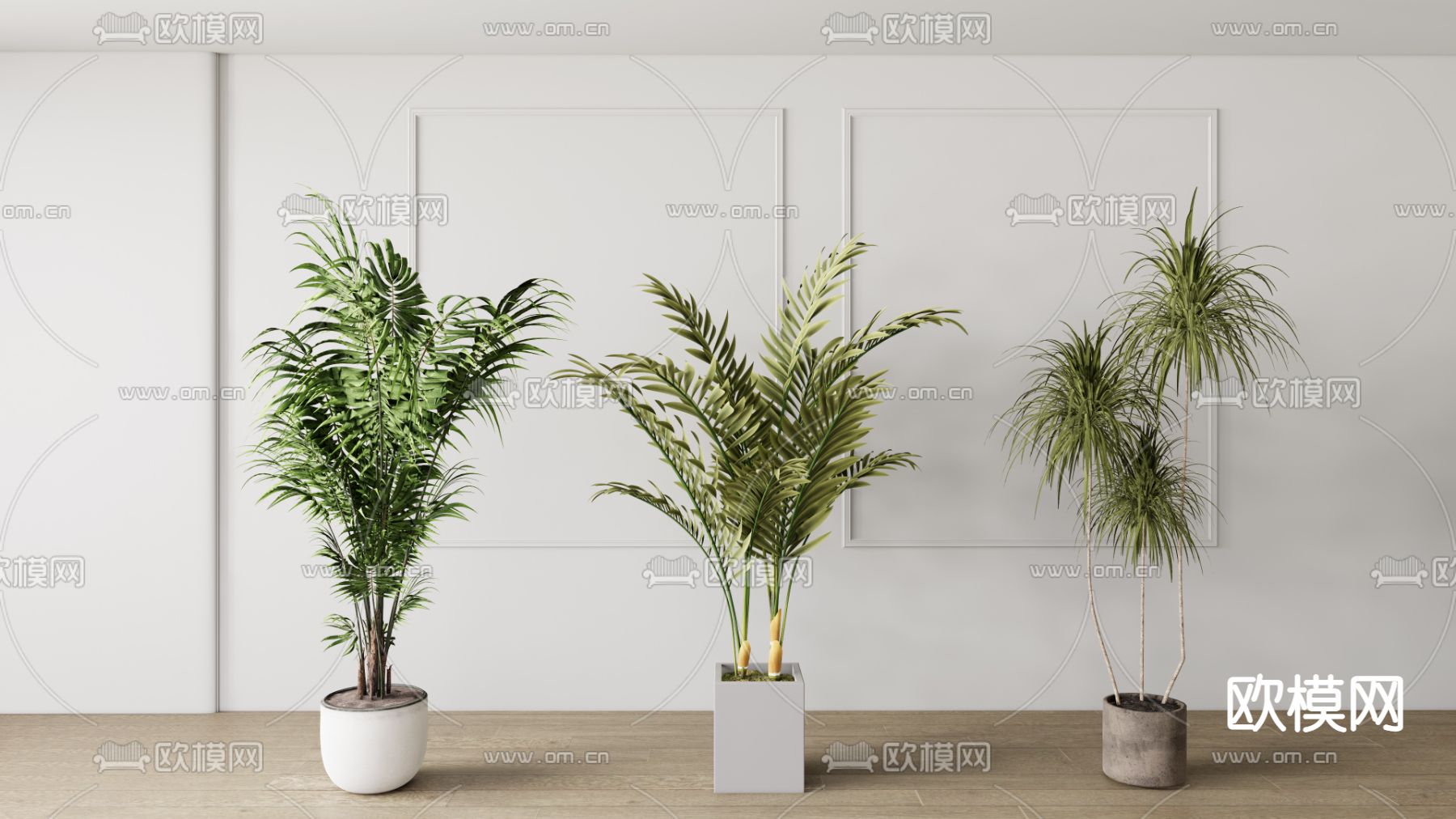 现代散尾葵绿植盆栽su模型下载_ID12073124_sketchup模型下载-欧模网
