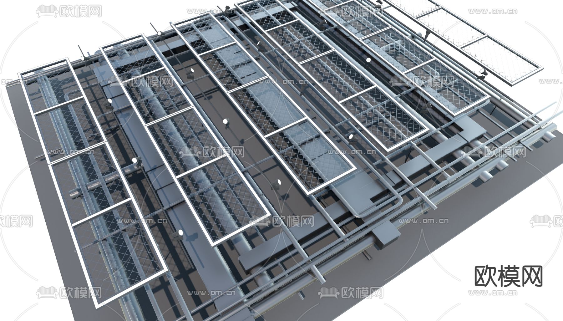 工业风吊顶管道吊顶su模型下载（渲染图1）