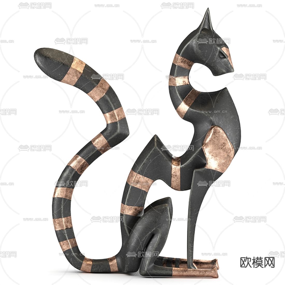现代动物雕塑摆件su模型下载（渲染图1）