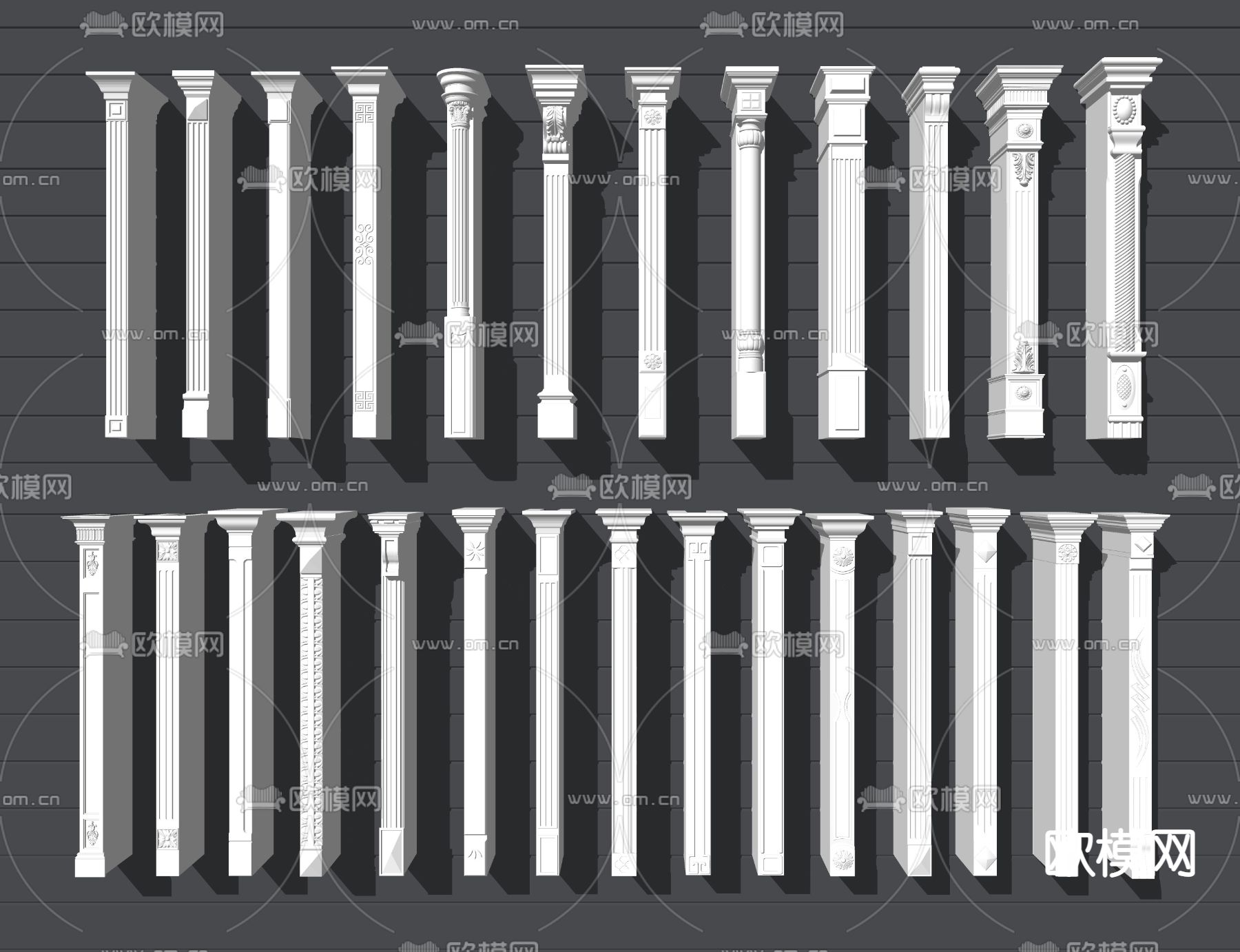 欧式罗马柱su模型下载（渲染图2）