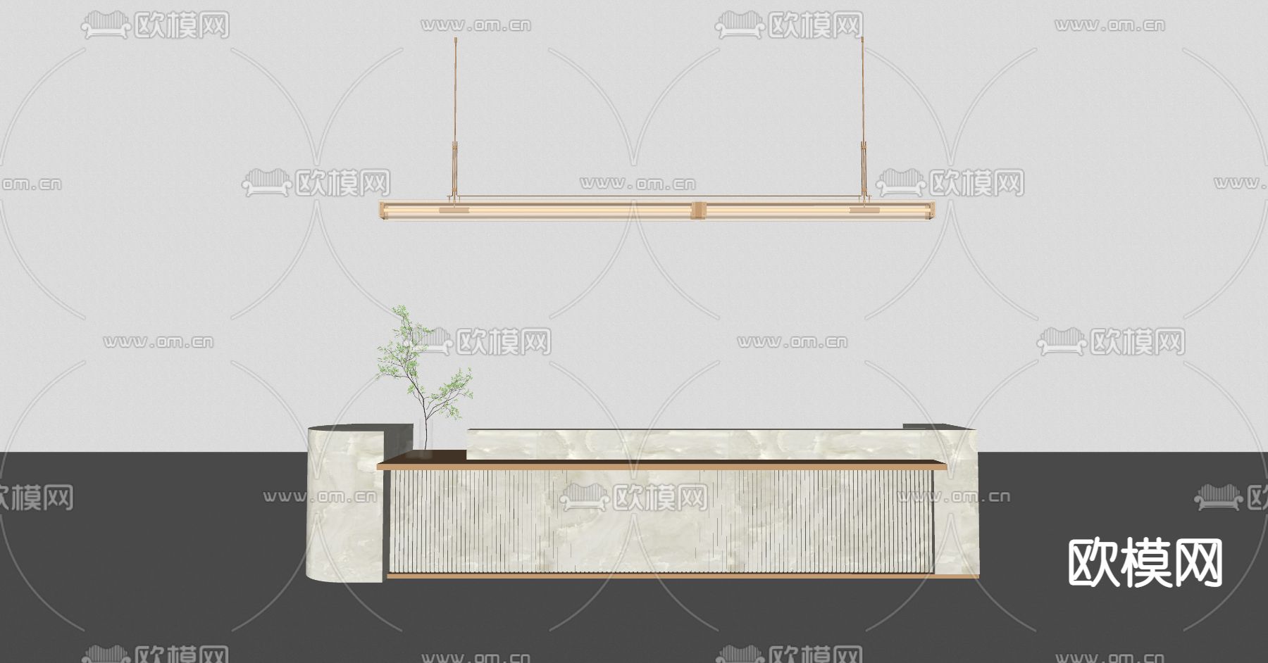 现代水吧台su模型
