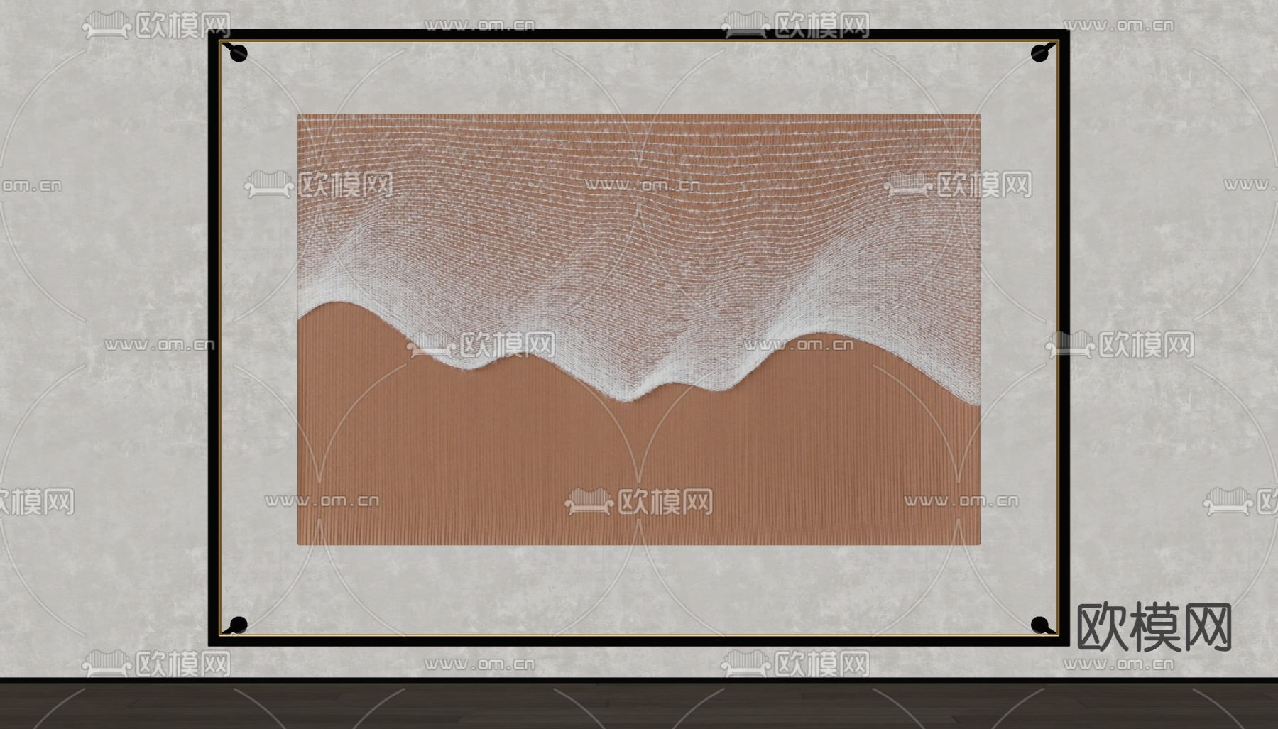 侘寂风编织线装饰画su模型