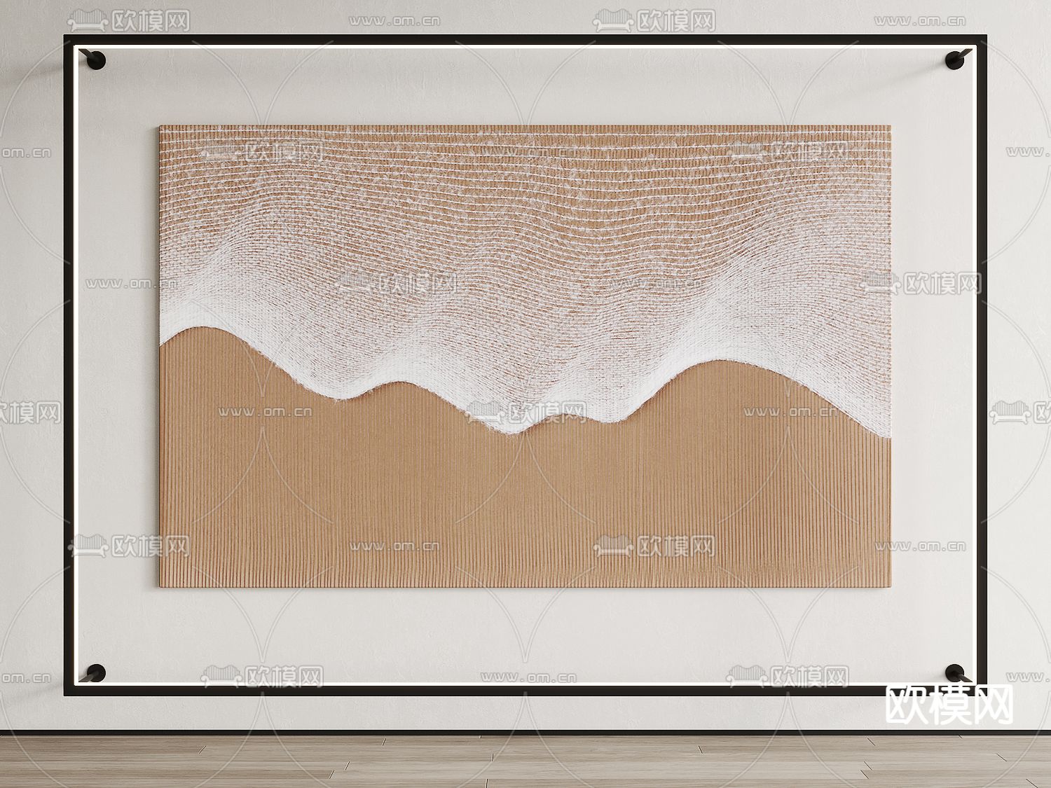 侘寂风编织线装饰画su模型