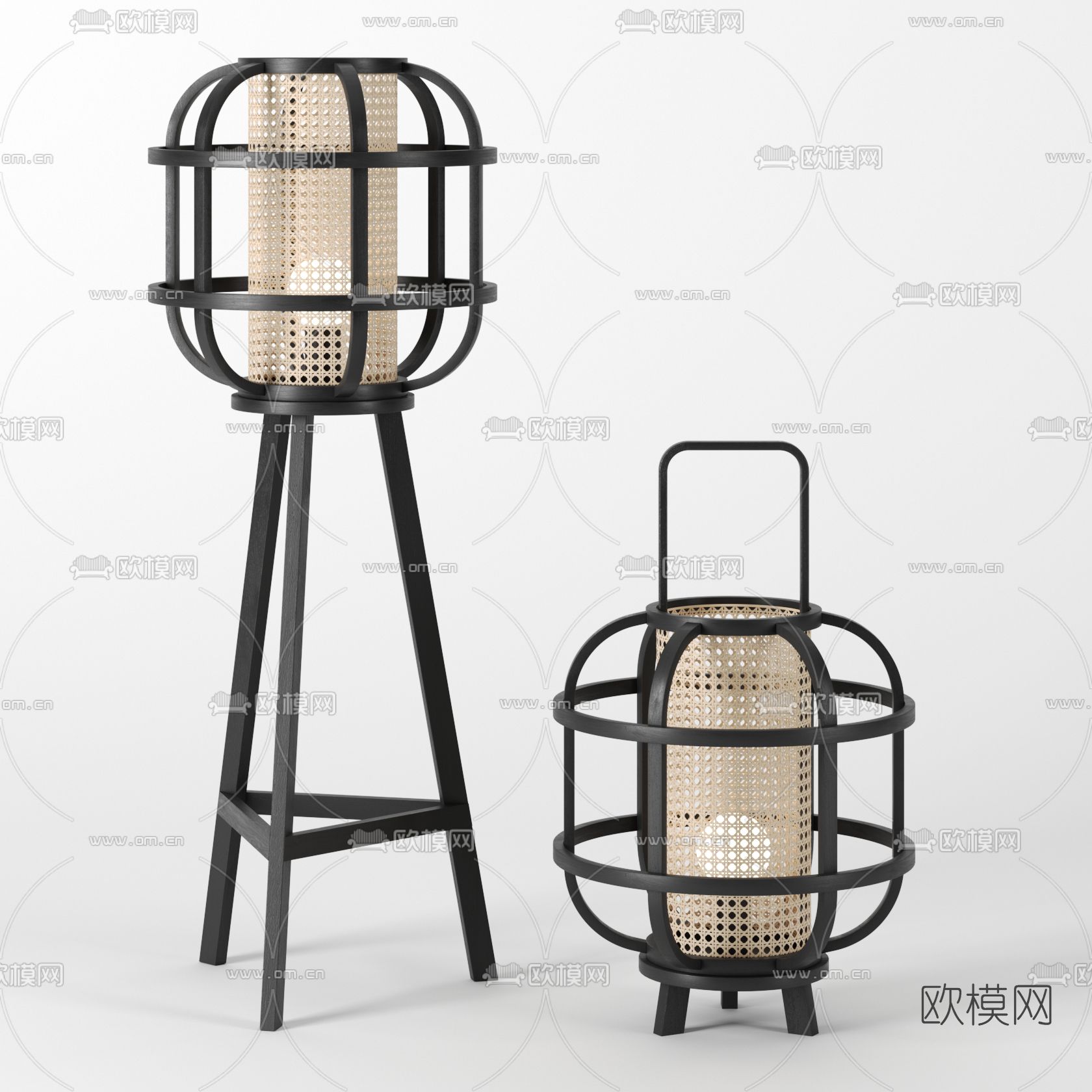 北欧编织落地灯装饰灯3d模型下载