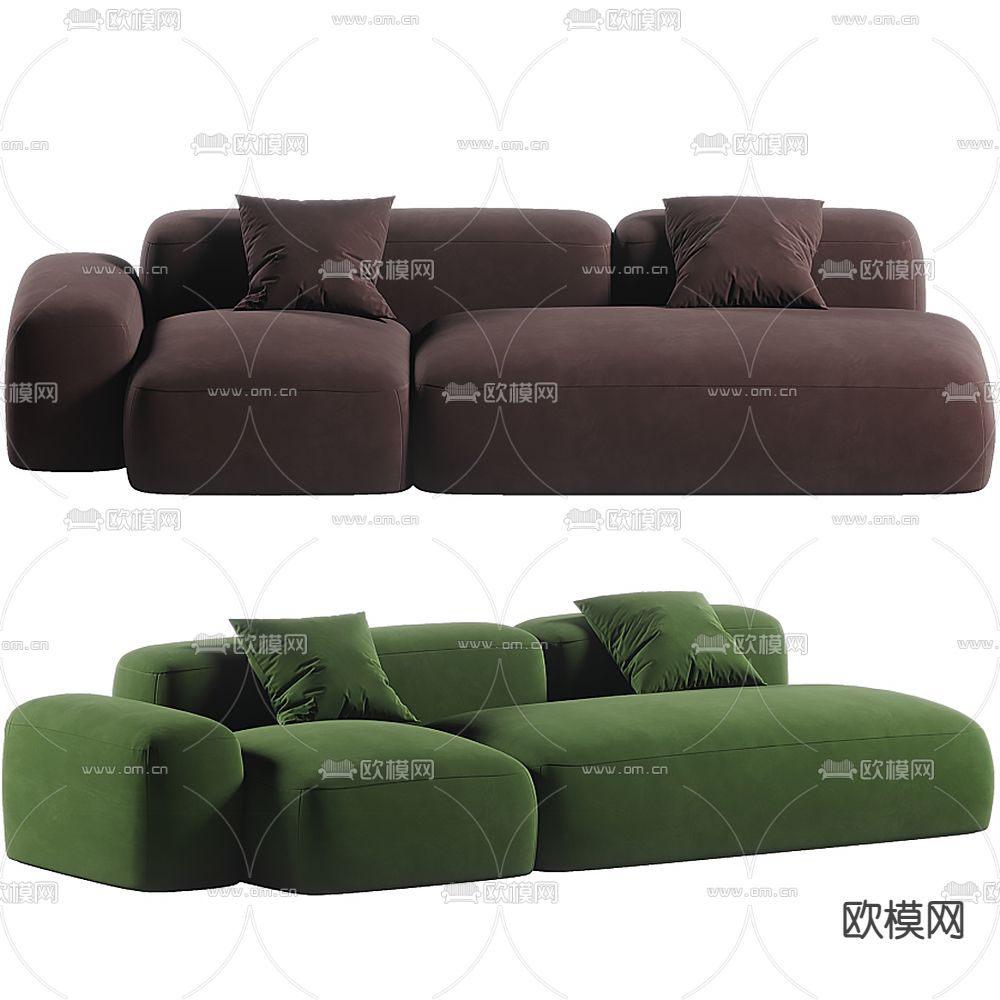 现代多人沙发su模型下载（渲染图1）