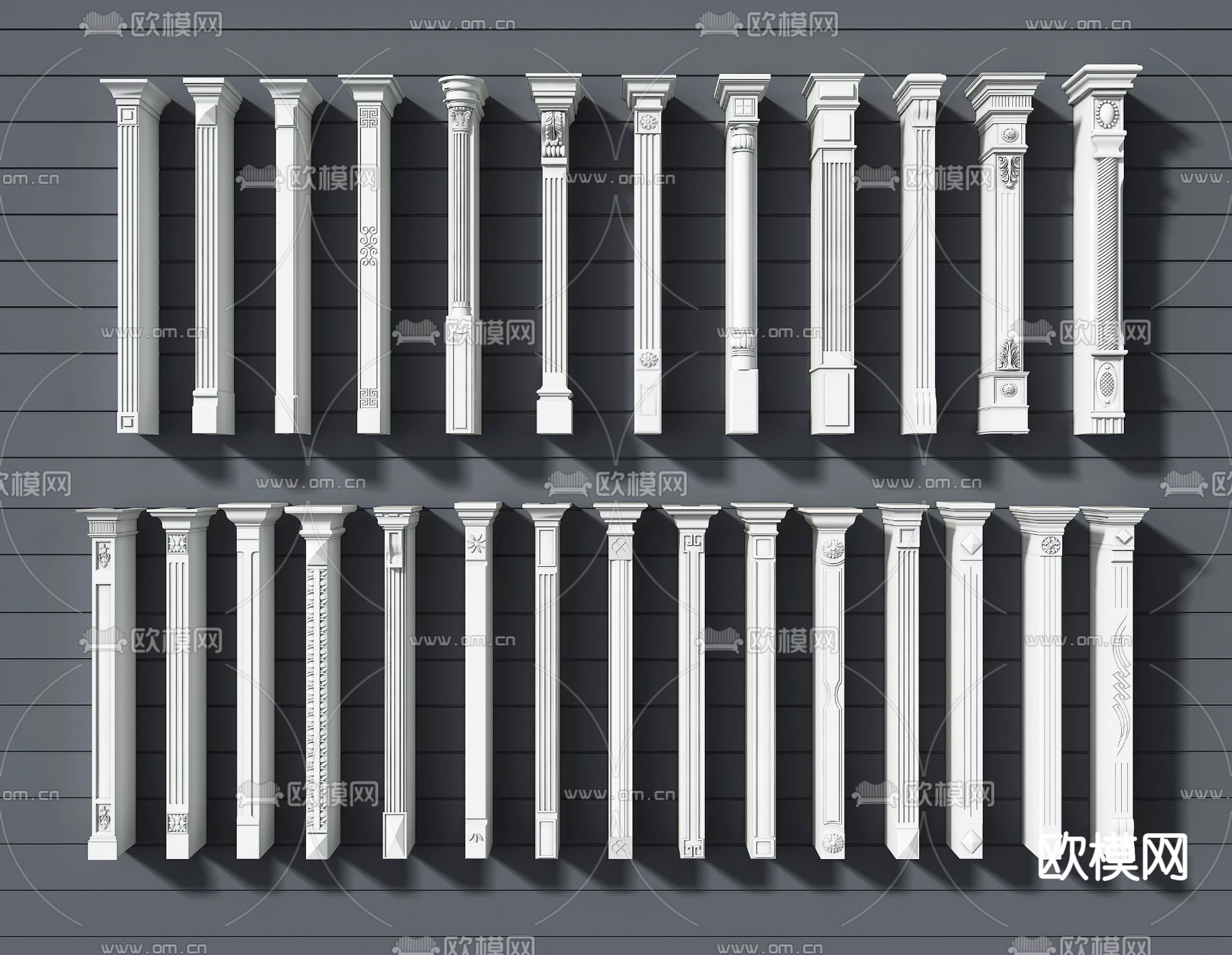 欧式罗马柱su模型下载（渲染图1）