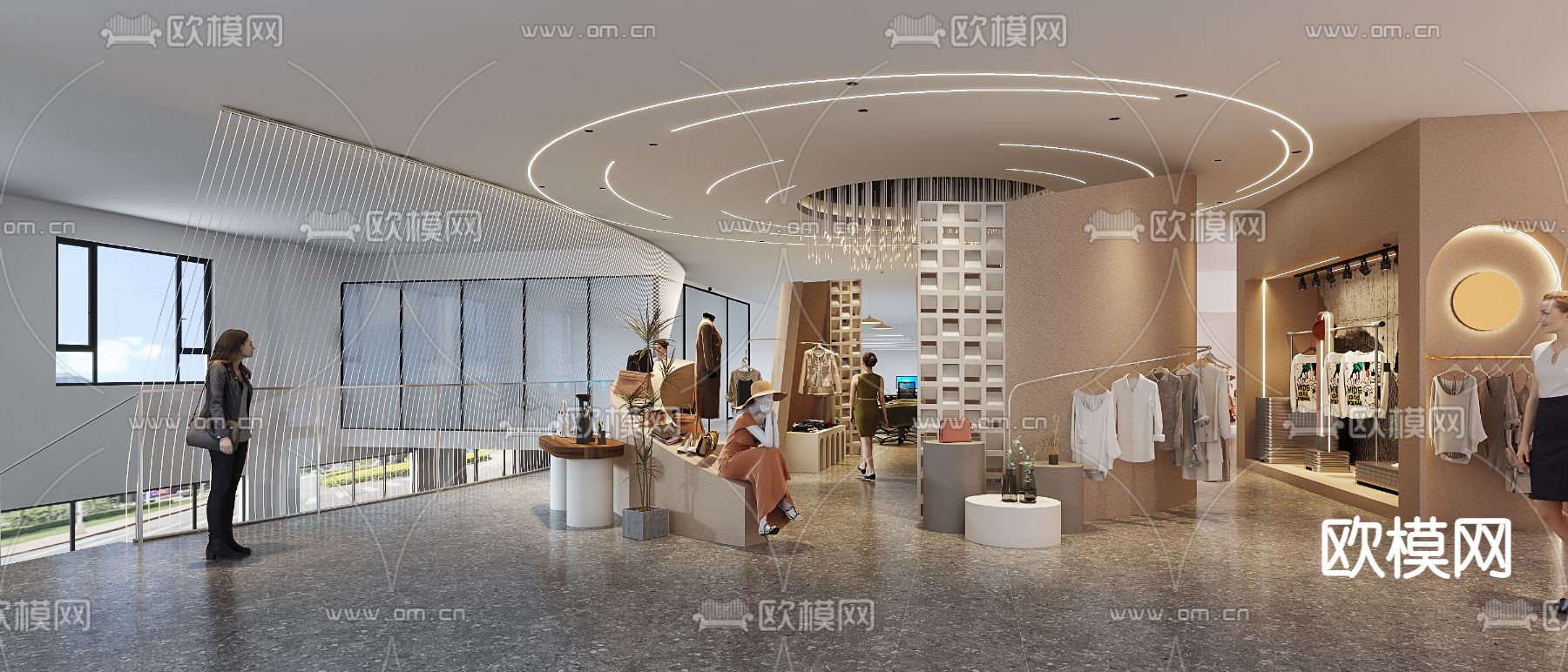 现代女装服装店3d模型下载_ID12084020_3dmax免费模型-欧模网